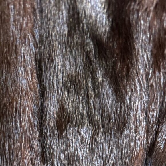 TheRoom Vintage 80s Mink Fur Coat Long Quality Dark Brown Pocket Jacket Shawl 12 - Picture 8 of 16